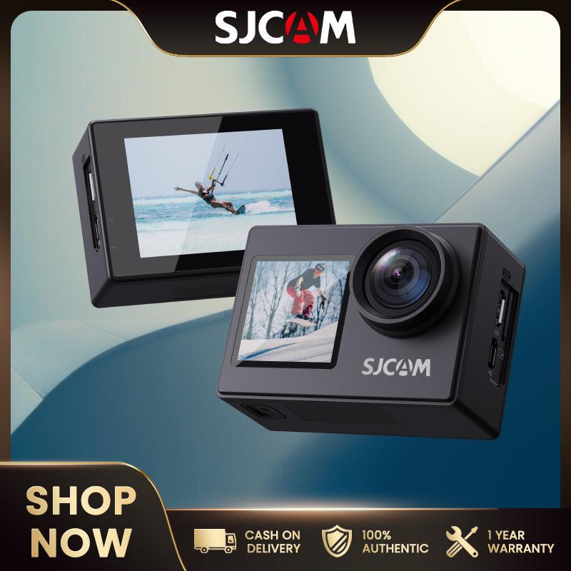 SJCAM SJ4000 Action Camera Dual Screen 4K Ultra HD Underwater Camera 30 Meters Waterproof, 170° Wide Angle, Stabilization, 5X Zoom, WiFi APP Control