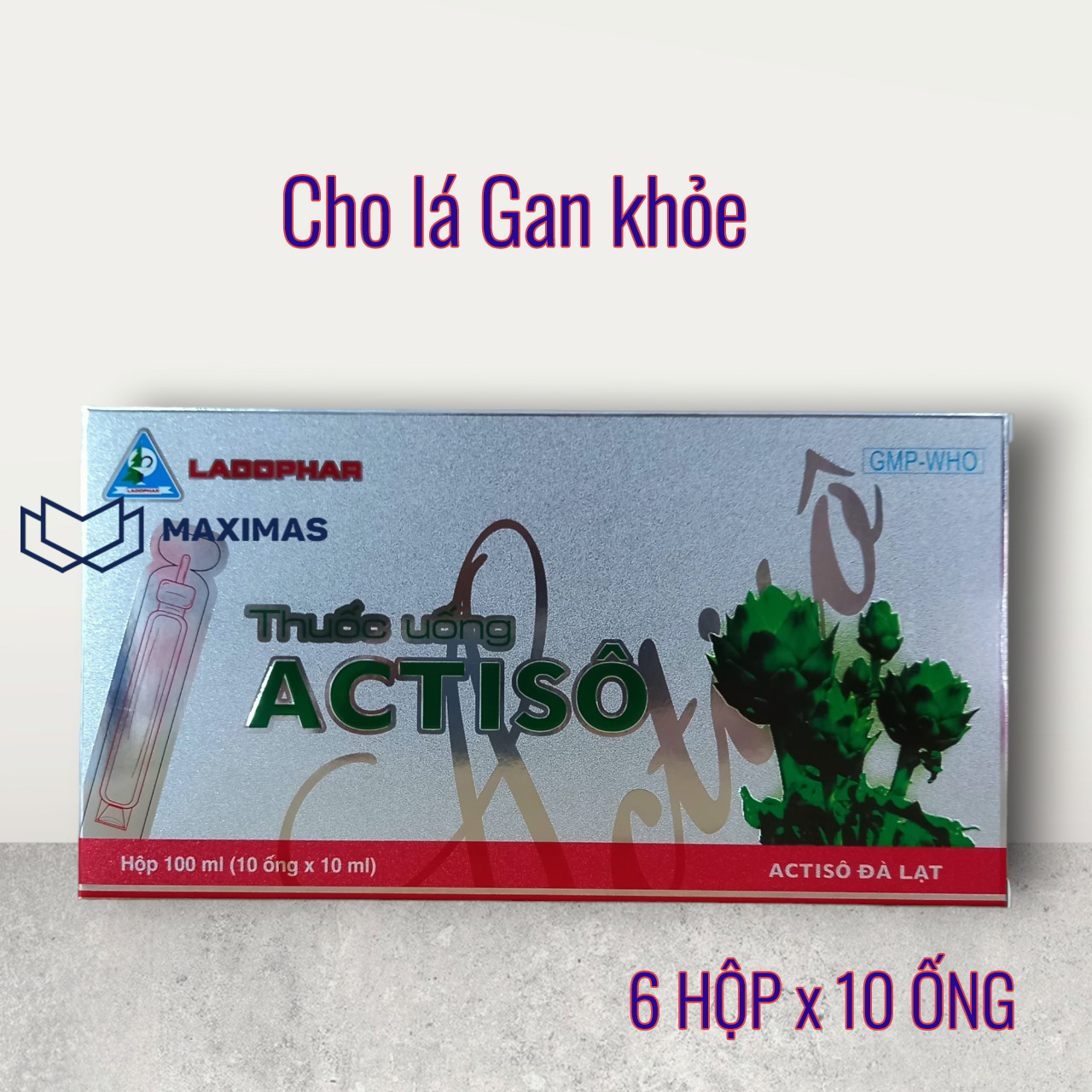 Atiso dạng ống uống 10m lx 10 tuýp Actiso Ladophar Đà Lạt Lâm Đồng ( COMBO 6 HỘP )
