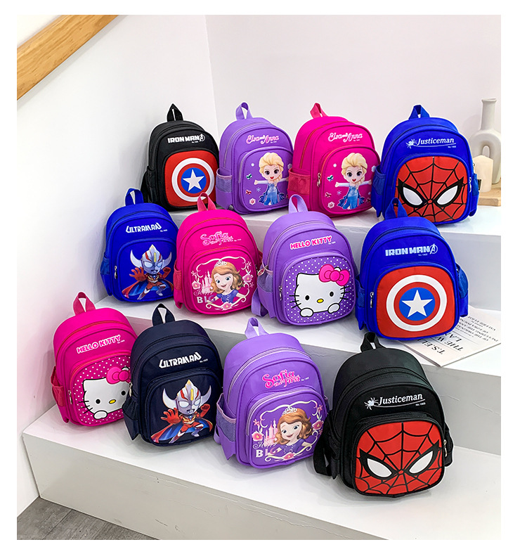 Balo mẫu giáo, balo cho bé 1-5 tuổi đáng yêu hình công chúa Elsa, Siêu Nhện, Hello Kitty