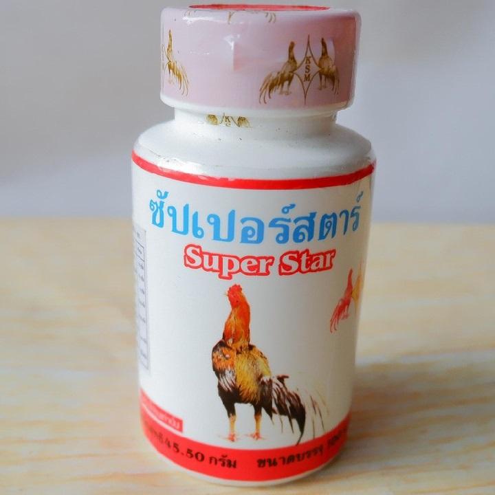 Super Star đỏ [Lọ 100v] Bồi bổ gân gối, Tăng cường chức năng gân cho gà đá - Thuốc nuôi gà đá Thái Lan số 1 hiện nay.