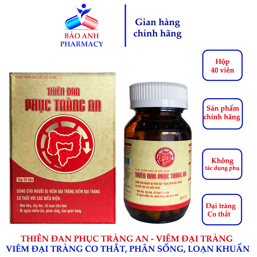 Thiên đan phục phục tràng an -Hỗ trợ hiệu quả cho người Đại tràng, Đại tràng co thắt, đau quặn bụng - Hộp 40 viên