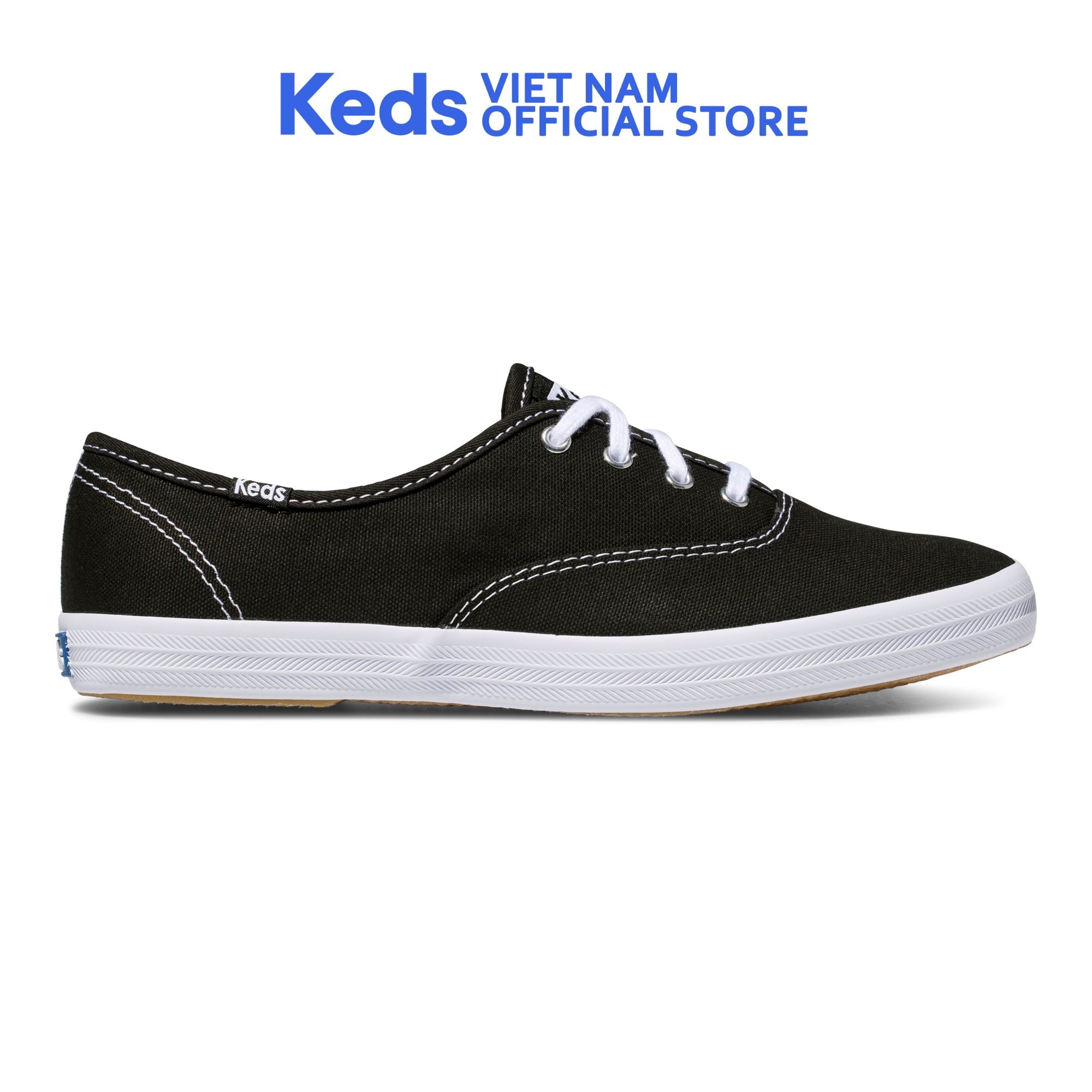 Giày Buộc Dây Lace Up Keds Nữ - Champion Black -KD034100