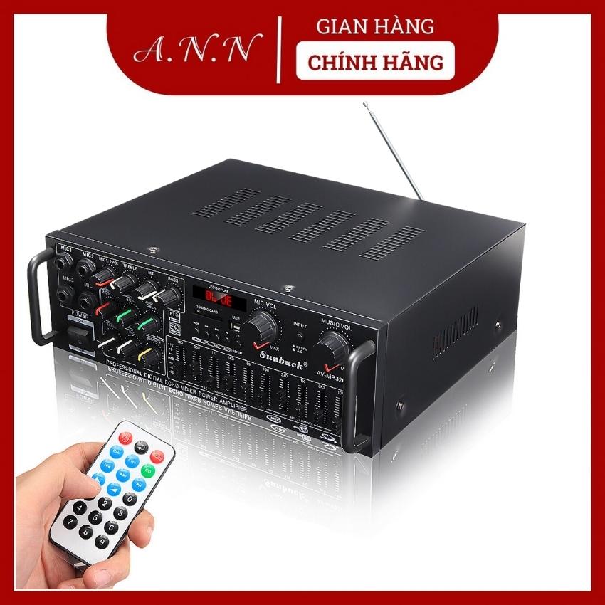Ampli karaoke mini, amply blutooth sunbuck tav- 326bt 4 cổng mic đa năng nguồn ac 220v hoặc dc 12v - hàng chính hãng - bảo hành 12 tháng