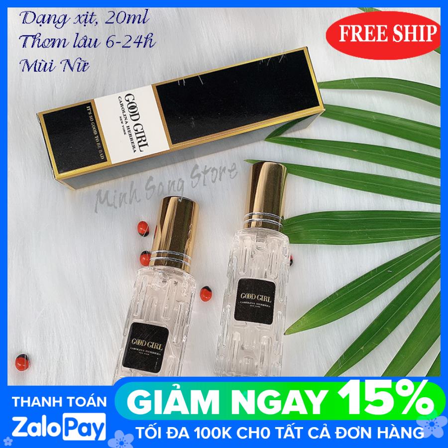 COMBO 2 CHAI NƯỚC HOA NỮ CHIẾT PHÁP GOOD GIRL 20ML LƯU HƯƠNG  4-12H