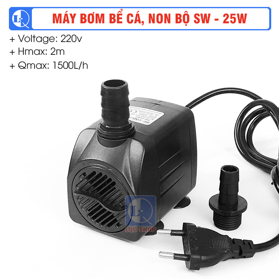 Máy bơm bể cá, tiểu cảnh, thác nước non bộ sw 25w - 1500l/h | máy bơm chìm