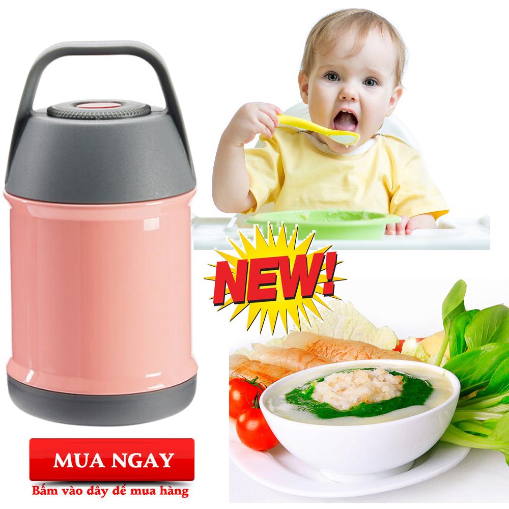 Bình Ủ Cháo, Bình Giữ Nhiệt Thông Minh2 lớp,  giữ nóng 4-6h khuyến mãi sốc