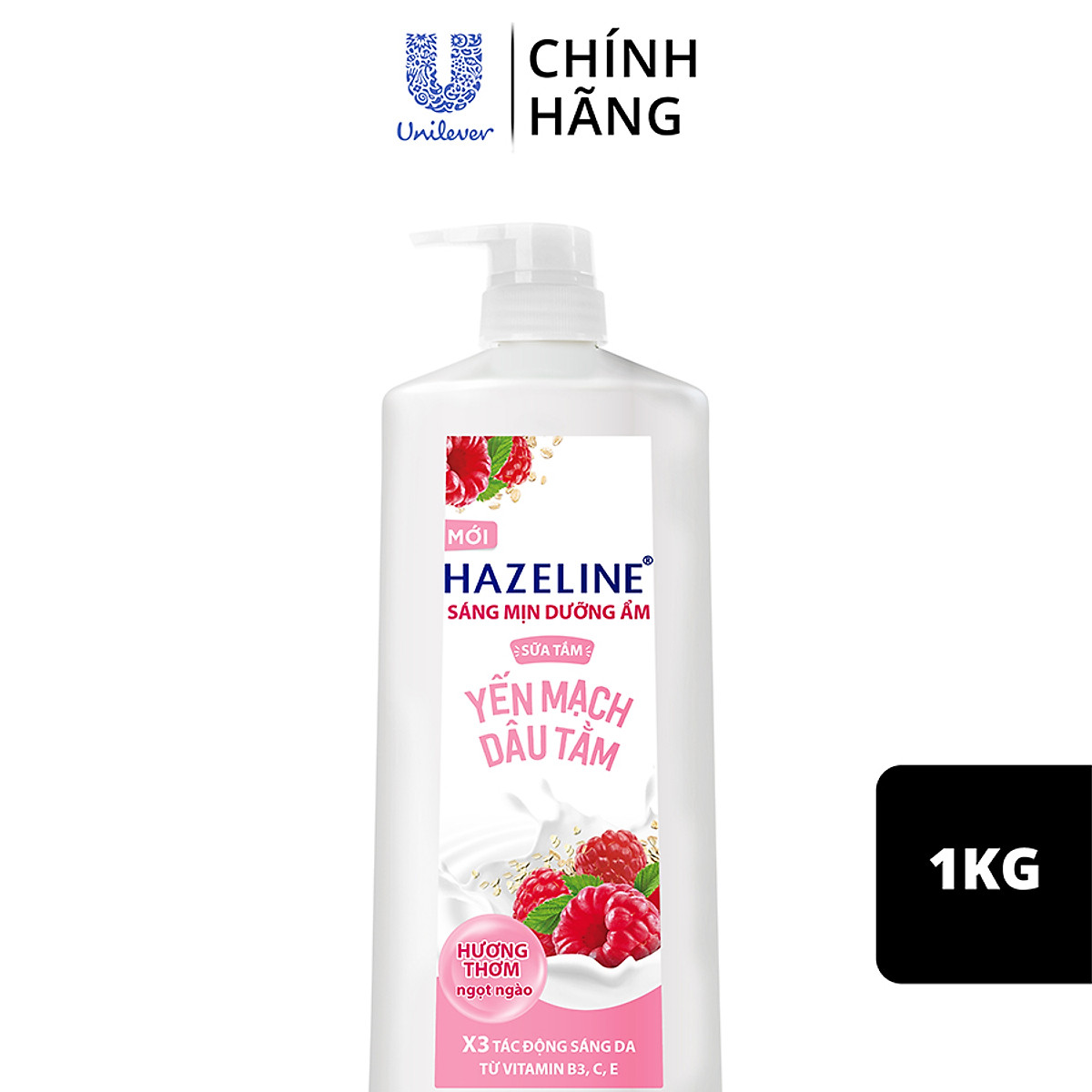 Sữa Tắm Chai 1kg Dưỡng Sáng Da Hazeline Yến Mạch - Dâu Tằm
