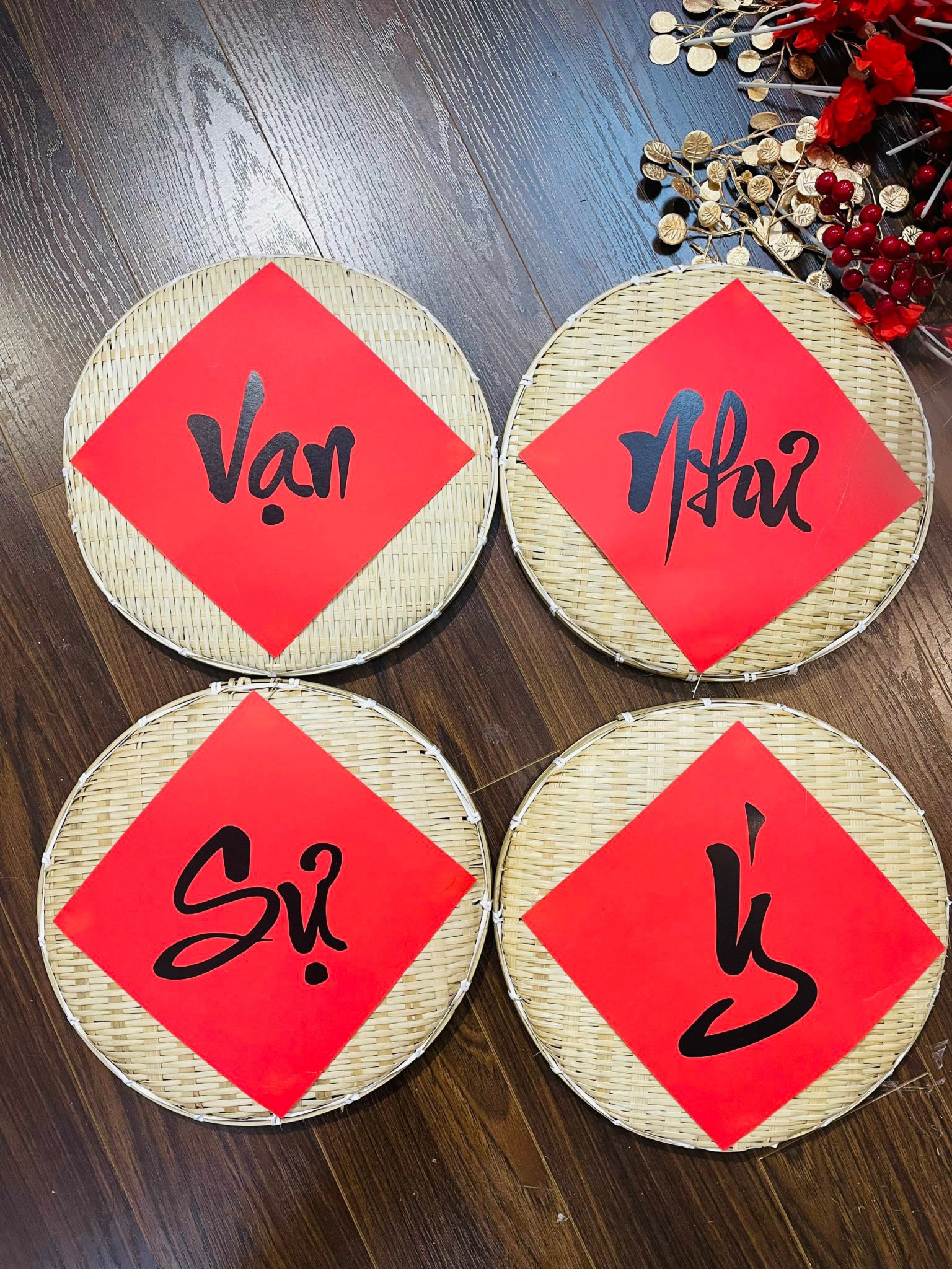 Phên chữ , mẹt chữ , compo trang trí