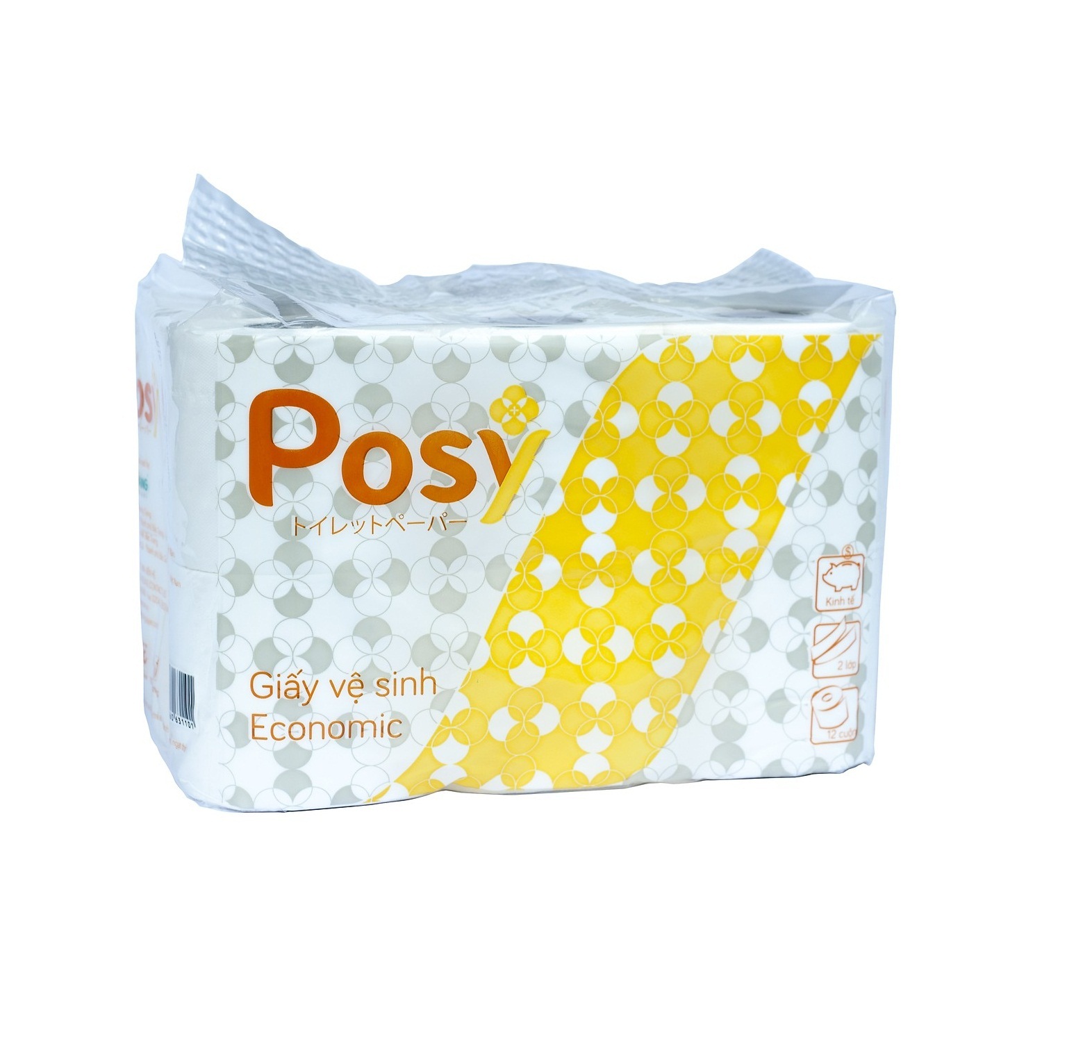 Giấy vệ sinh Posy Economic 2 lớp 12 cuộn/túi