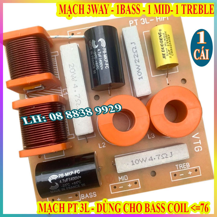 Mạch phân tần 3 đường tiếng loa công suất lớn hifi - giá 1 mạch