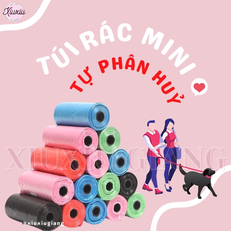 Túi rác mini hốt phân dọn vệ sinh chó mèo, thú cưng - xiuxiu giang