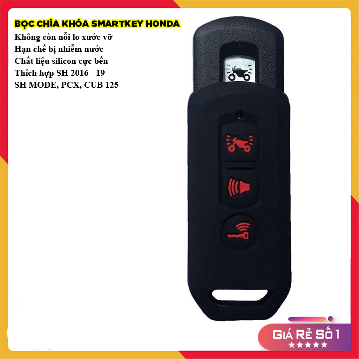 Bọc silicon smartkey sh việt , sh mode, pcx,cub 125, vario 3 nút