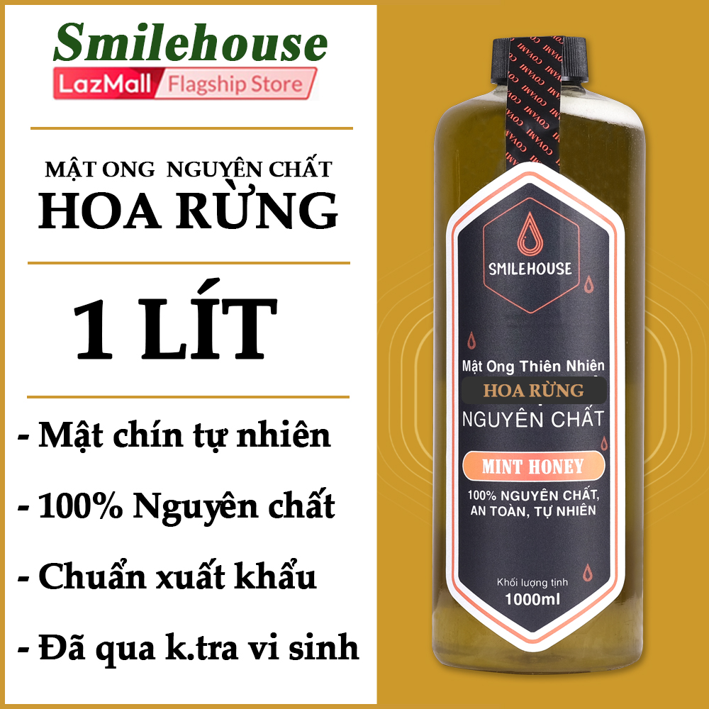 Mật ong nguyên chất hoa rừng Smilehouse 1 LÍT nguyên chất, an toàn, cam kết đúng chất lượng
