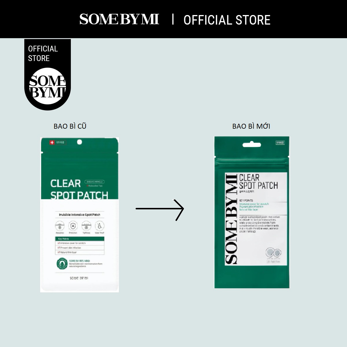 Miếng dán mụn Some by Mi Clear Spot Patch 18 miếng  mỏng nhẹ + siêu bám dính + mờ thâm