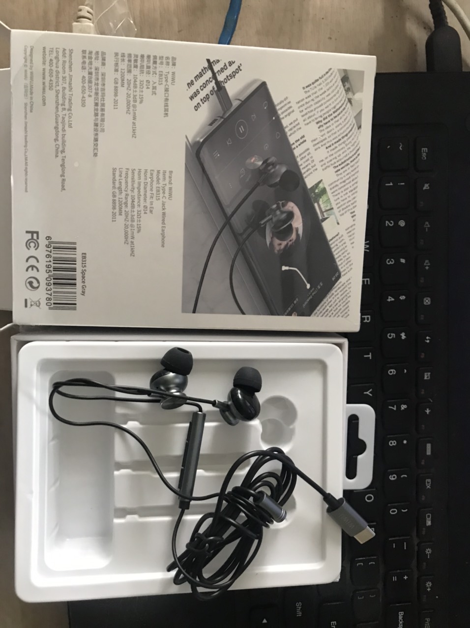 Tai nghe có míc đàm thoại chân cắm type-c dùng cho iphone 15/macbook/các dòng điện thoại có chân cắm jack type c wiwu eb315/eb314/eb316 in-ear
