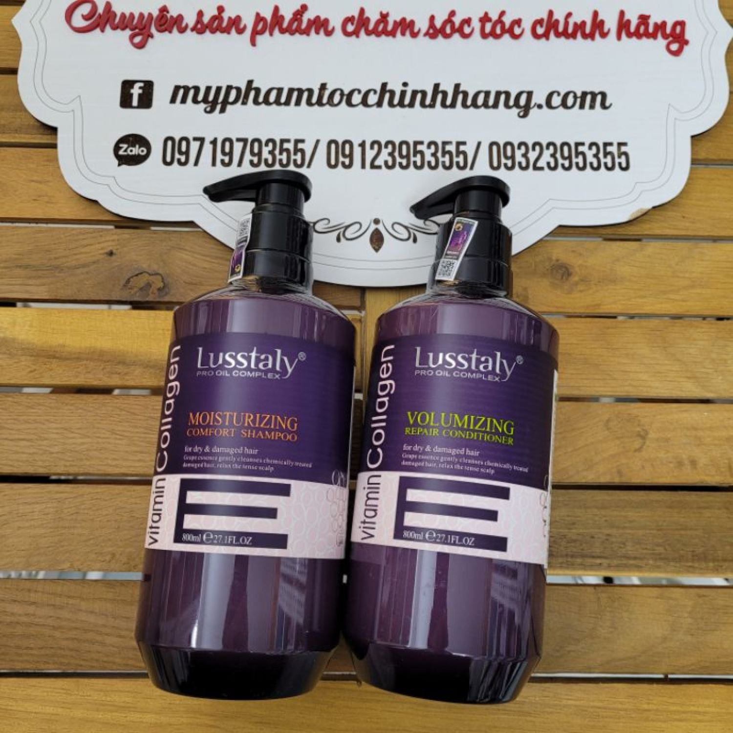 Dầu gội xả lusstaly collagen e 800ml