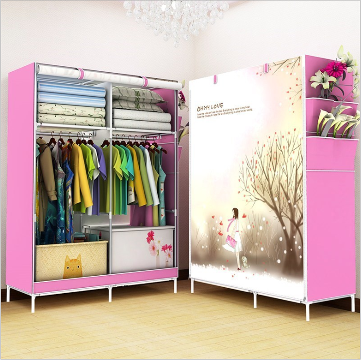 Tủ quần áo họa tiết 3D 2 buồng 6 ngăn