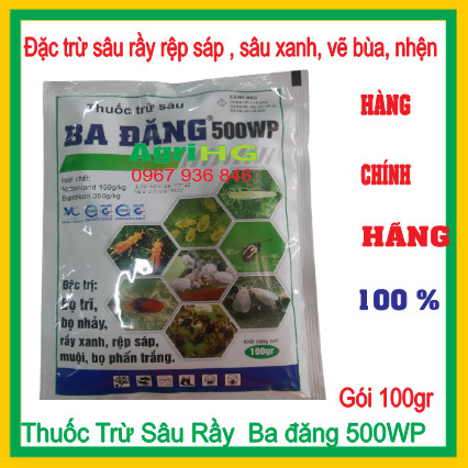  Thuốc trừ sâu rầy bọ trĩ Ba đăng 500WP gói 100gr,Thuốc có cơ chế nội hấp lưu dẫn,Vật Tư Nông Nghiệp AgriHG 