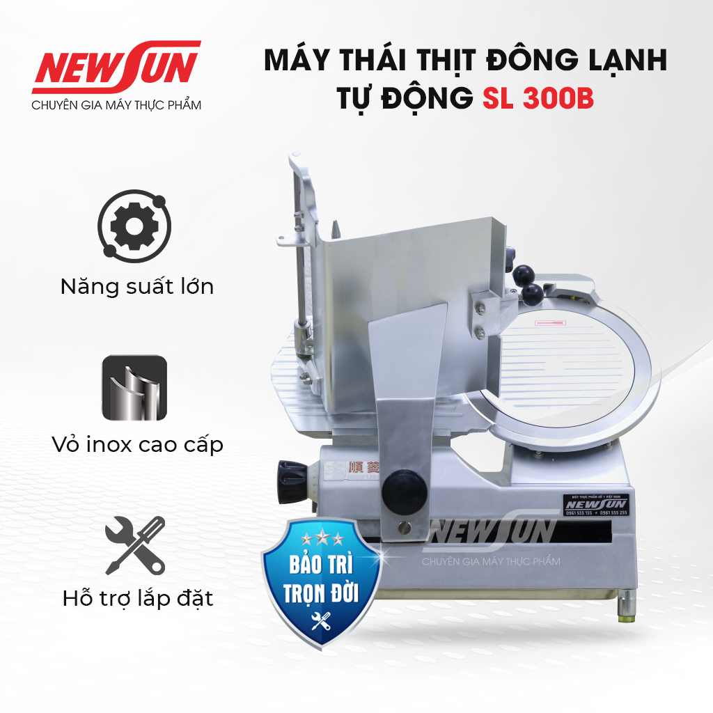 Máy cắt, thái lát thịt đông lạnh tự động newusn sl 300b - hàng chính hãng - thái mỏng, đều, đẹp