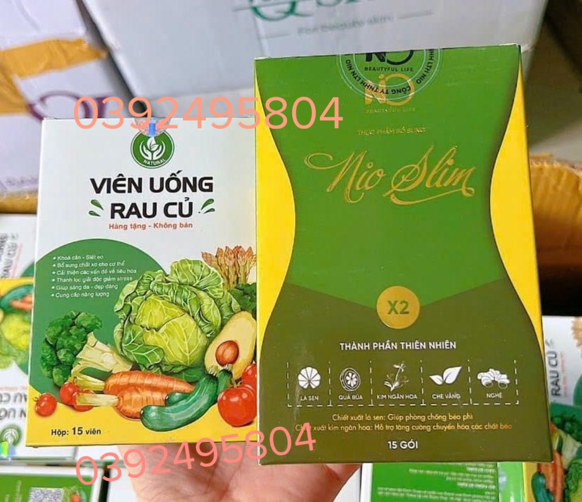 Giảm Cân NioSlim X2 mẫu mới chính hãng tặng kèm detox rau củ
