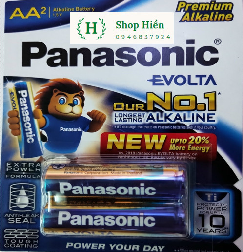Combo 2 vỉ 4 viên pin kiềm aa panasonic evolta - lr6eg/2b vỉ 2 viên