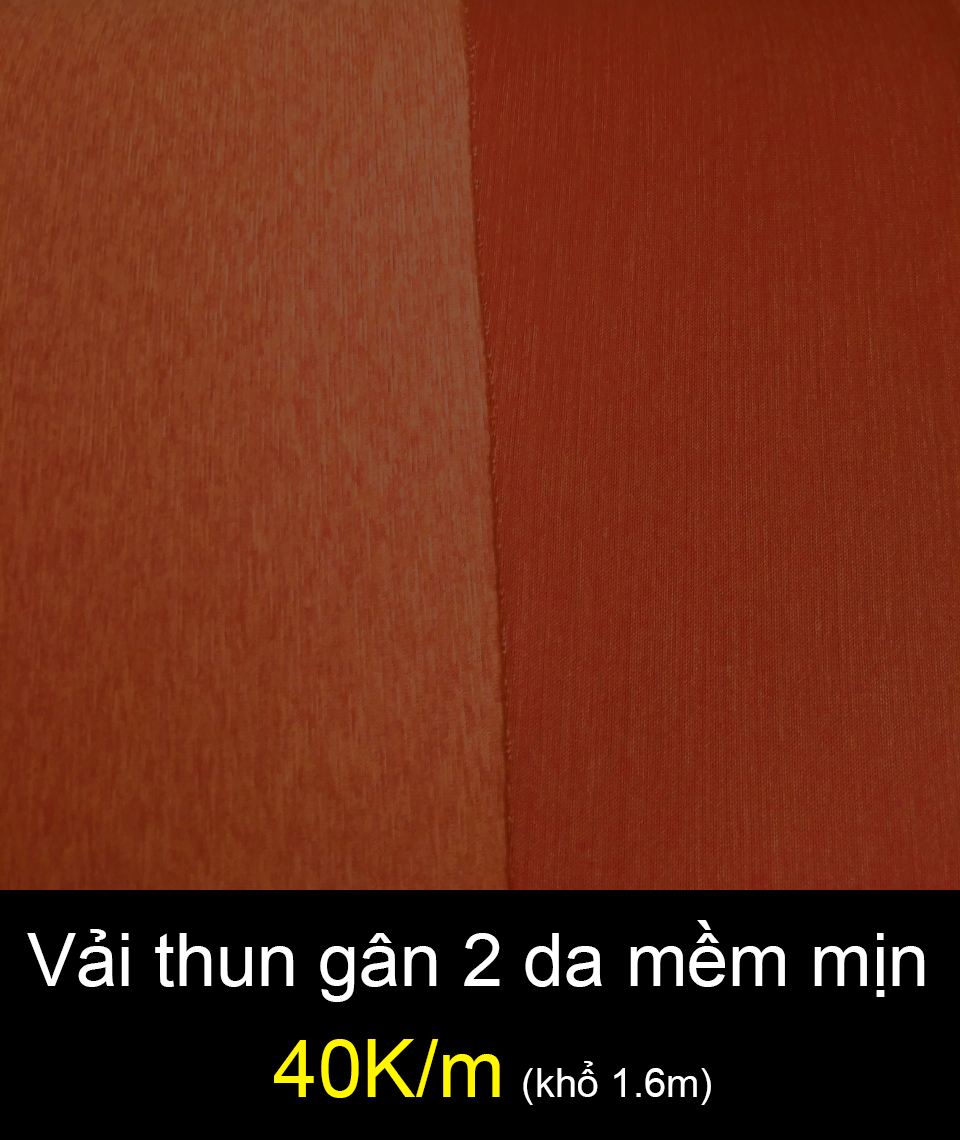 Vải thun gân 2 da mềm mịn may đồ 40K/m