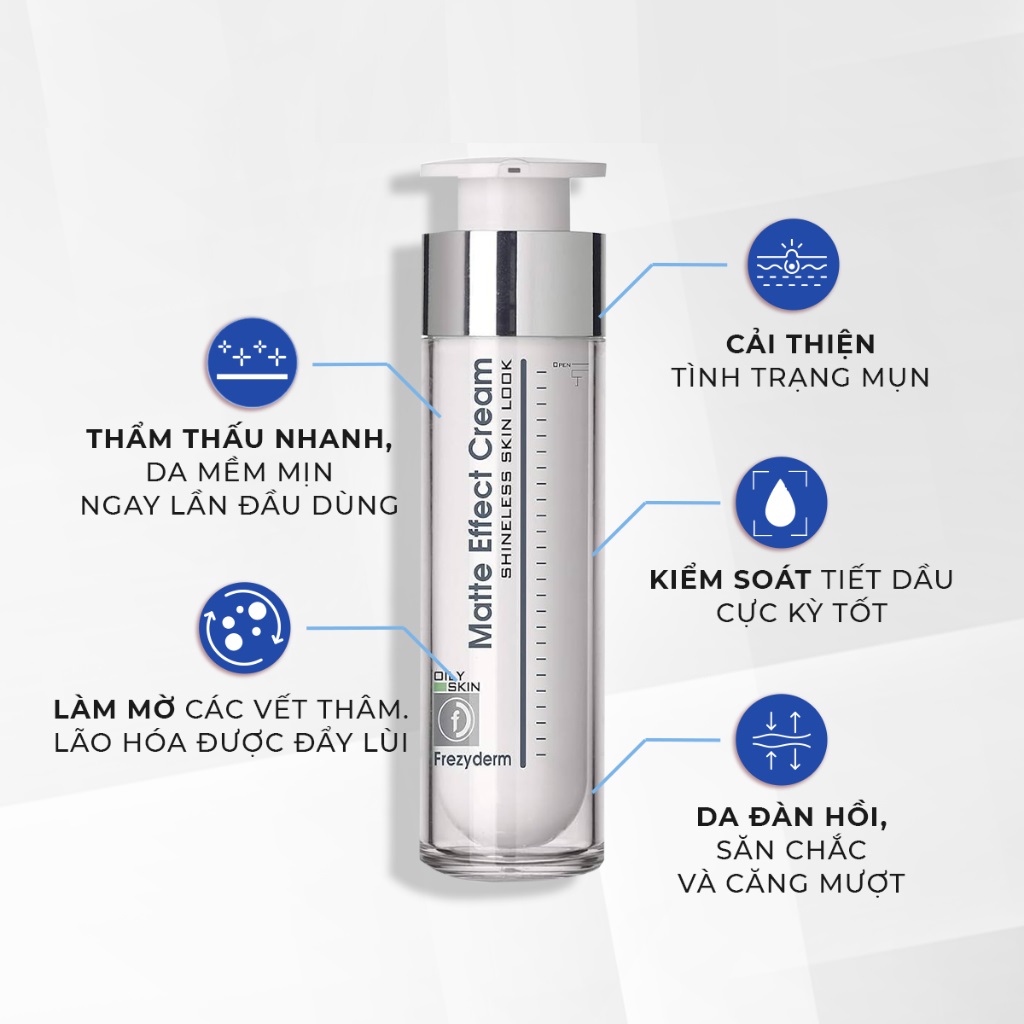 Kem dưỡng ẩm kiềm dầu, se khít lỗ chân lông Frezyderm Matte Effect Cream 50ml