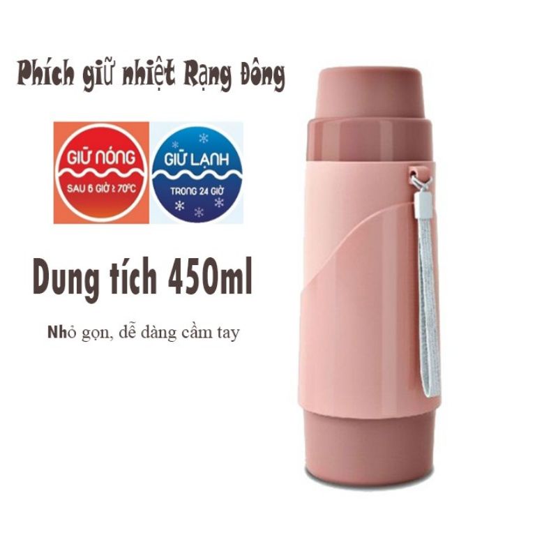Bình giữ nhiệt, phích giữ nhiệt Rạng Đông đựng nước Nóng/lạnh dung tích 450ml