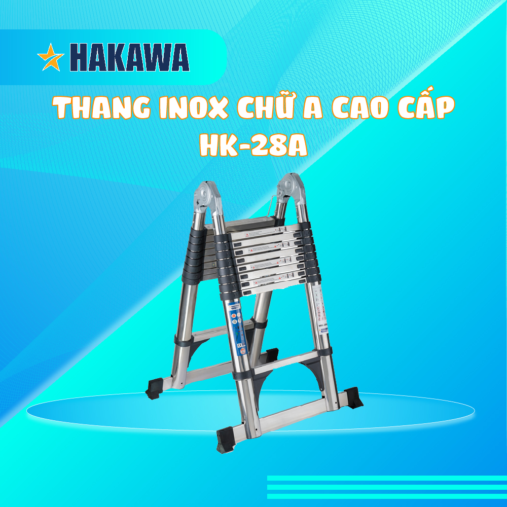 Thang inox rút đôi hakawa hk-28a - bảo hành chính hãng 12 tháng