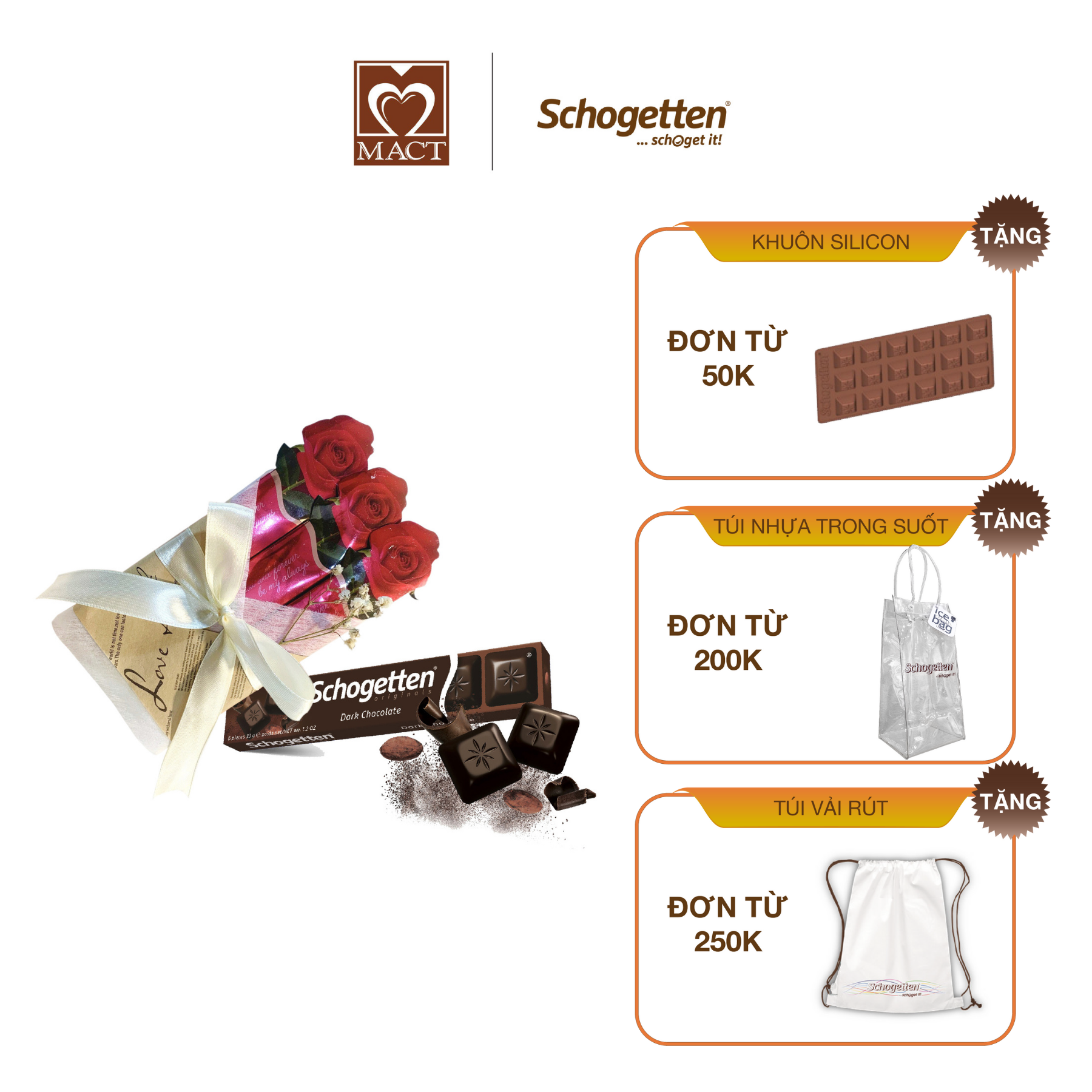 Sôcôla schogetten - phiên bản quà tặng - vị đắng dark chocolate - thanh 33g gồm 6 viên rời