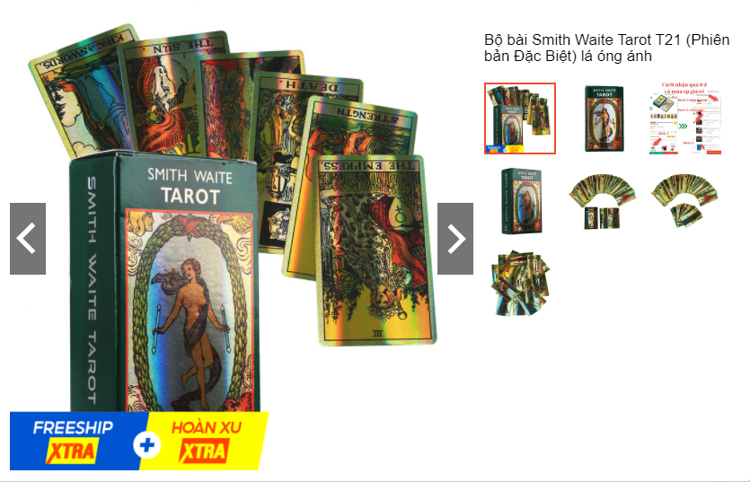 Bộ bài Smith Waite Tarot T21 lá óng ánh