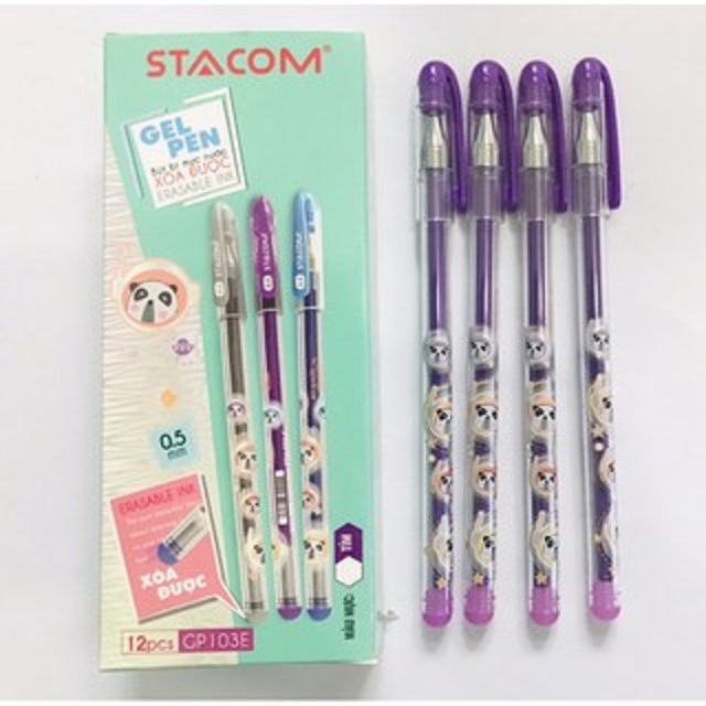 Hộp 12 bút bi gel xoá được stacom 0.5mm gp103e