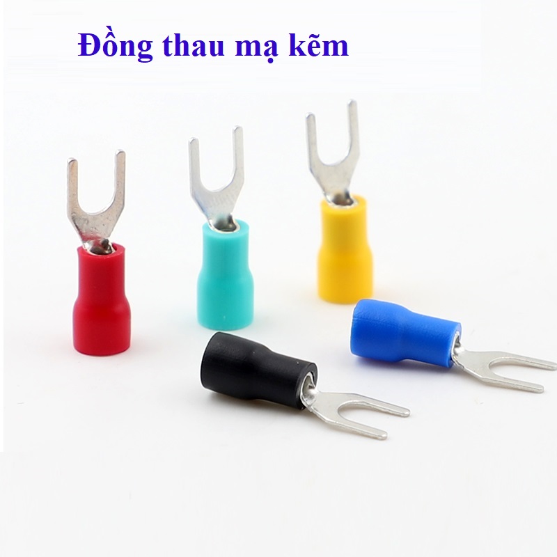 Đầu cos chỉa, cos chữ Y bằng đồng loại dày nhiều kích cỡ, màu sắc bịch 50 cái