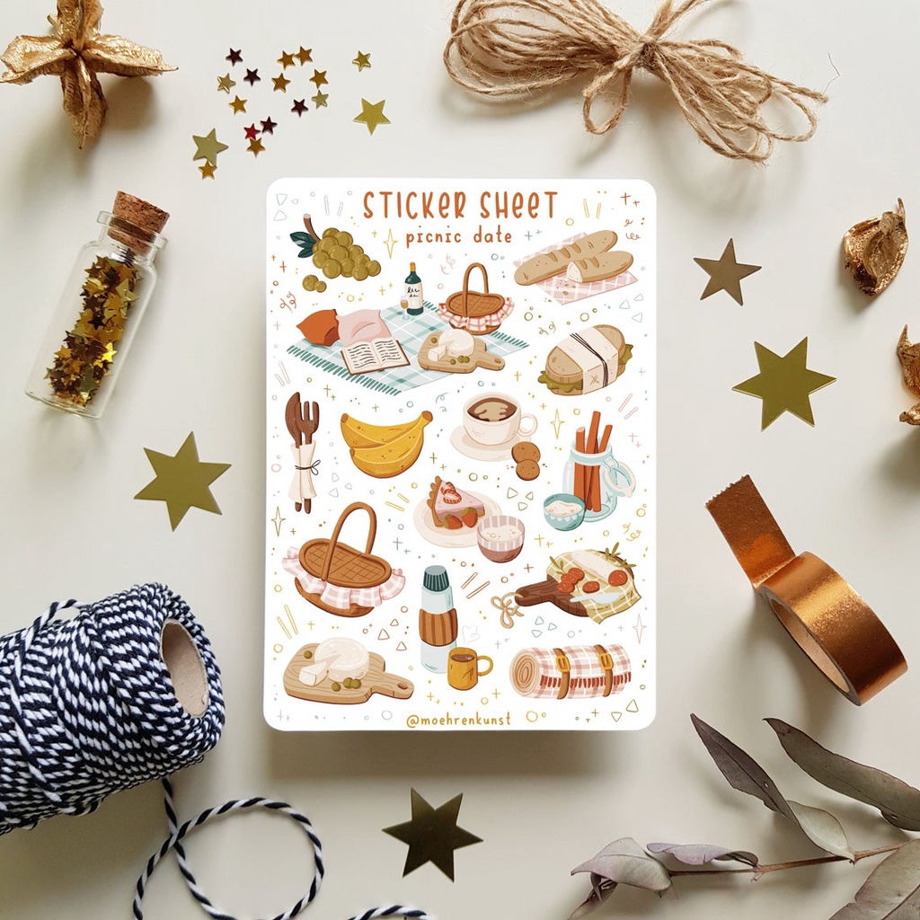 Sticker Sheet PICNIC ⭐ Chuyên dán sổ Bullet Journal Stickers, Planner Stickers, Scrapbook Stickers, Kawaii Stickers
