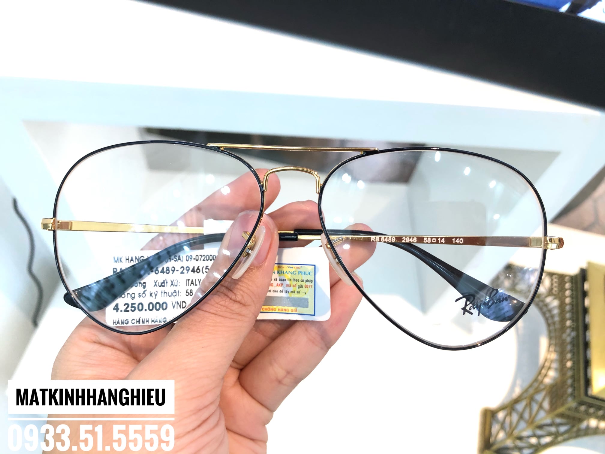 Gọng kính cận thời trang chính hãng RayBan RB6489