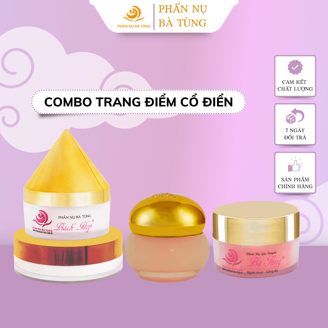 Bộ sản phẩm Trang Điểm Cổ Điển CUNG PHI- Phấn Nụ Bà Tùng