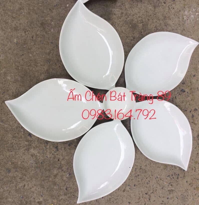 Bộ đĩa ăn bằng sứ hình lá