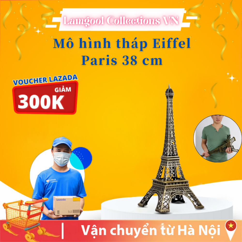 Bình Nước Thủ công mỹ nghệ châu Âu 38cm Mô hình tháp Eiffel Paris Quà tặng nhỏ Kiến trúc Trang trí văn phòng Trang chủ Đồ trang trí bằng sắt rèn