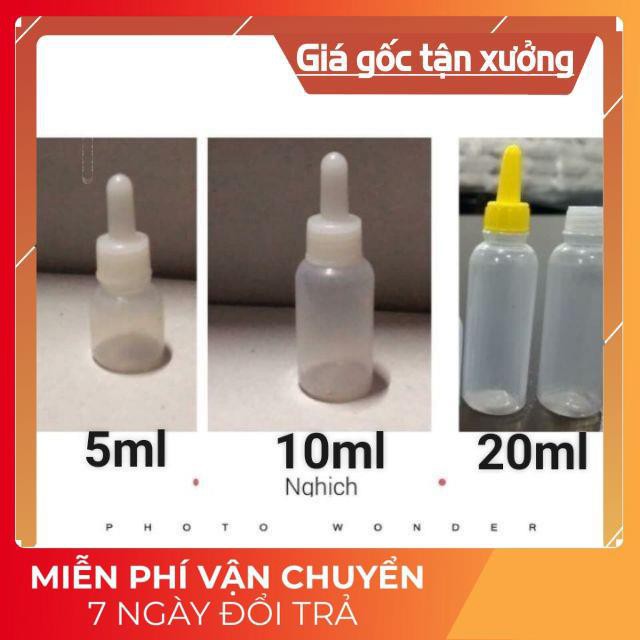 100 lọ nhỏ mắt nhựa 5ml/10ml/20ml - chai lọ mỹ phẩm