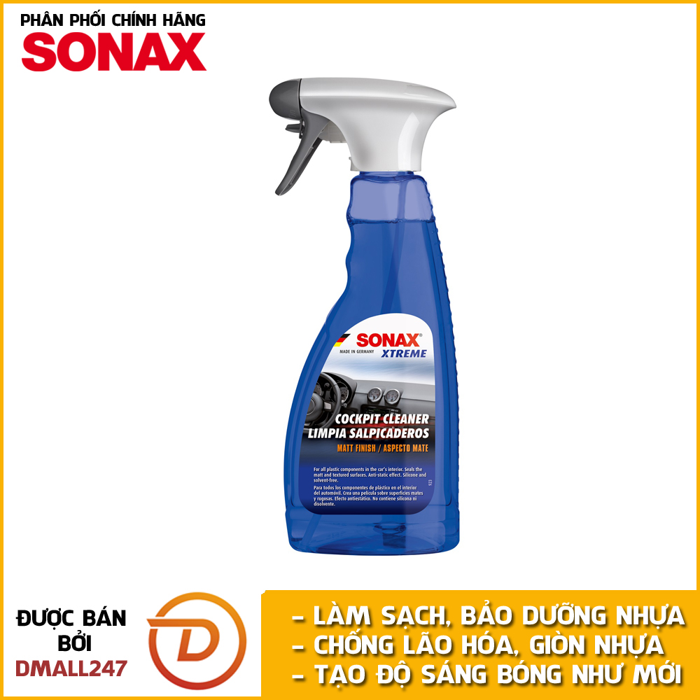 Chai xịt làm sạch và bảo dưỡng nhựa nội thất xe Sonax 283241 500ml