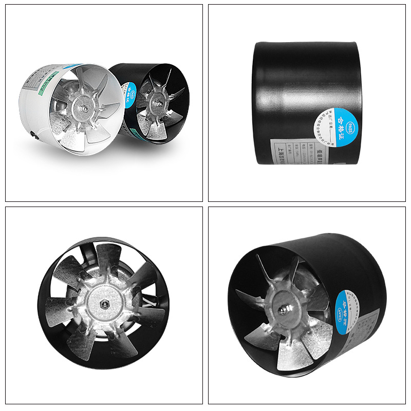 Quạt thông gió đường ống 100mm, Quạt hút tăng áp đường ống, chất liệu thép [Kích thước ống: Φ100mm]