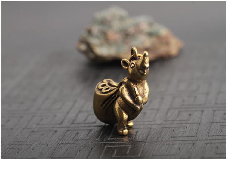 Tượng Đồng Con Chuột Kéo Thỏi Vàng Tài Lộc TMT COLLECTION Bằng Đồng Nguyên Chất