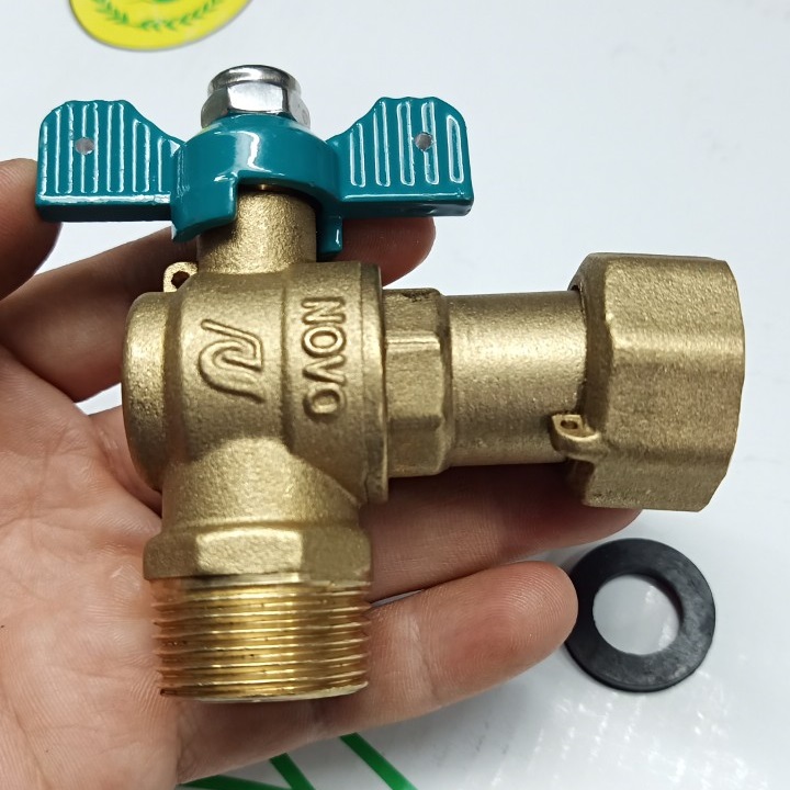 Van khóa chuyên dùng cho đồng hồ đo nước phi 27, van góc hàng novo - việt tiệp