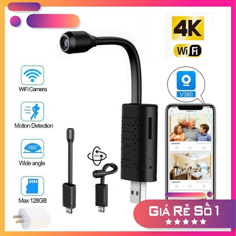 [ kèm thẻ 32gb 64gb] camera cắm cổng usb  kết nối điện thoại  Camera IP Wi-Fi U21 HD1080P [4K] Cổng USB Camera chạy App V380 PRO, Góc siêu rộng, siêu nét