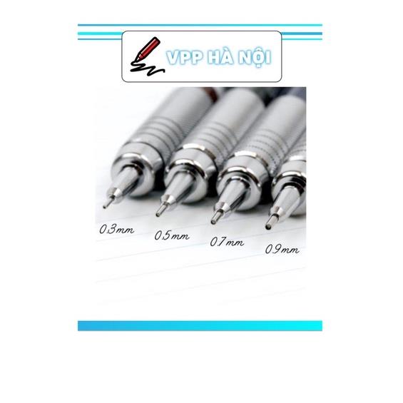 Chì Bấm Cơ Khí Pentel Graphgear 500 Cao Cấp Nhật Bản 0.3/0.5/0.7/0.9 - Chì kim Pentel thân kim loại Văn Phòng Phẩm HàNội