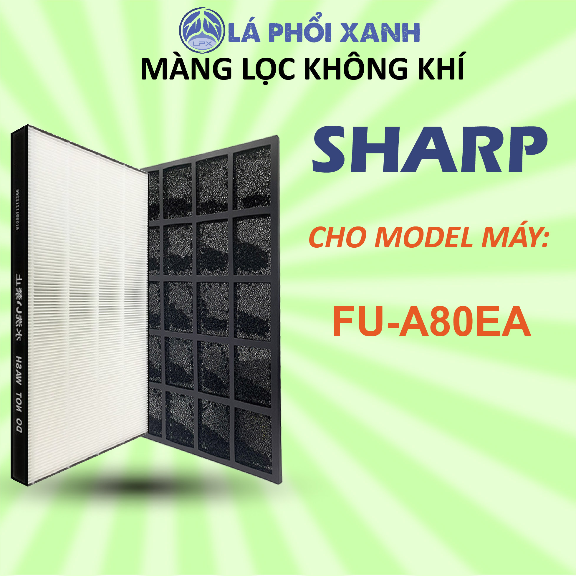 Màng lọc không khí sharp FU-A80EA, Màng lọc hepa sharp, Màng lọc than hoạt tính sharp