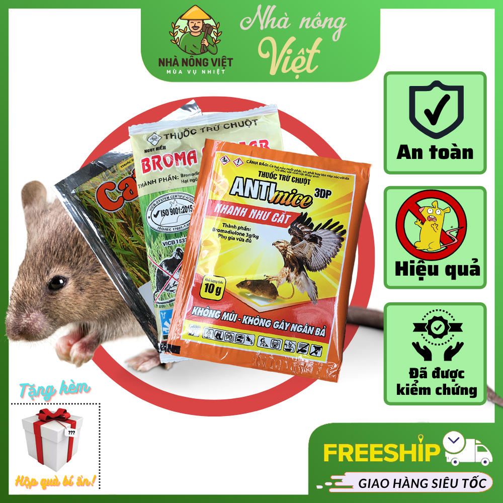 Thuốc Diệt Chuột Sinh Học Cực Mạnh, Thuốc chuột Dạng Bột, Không Mùi Không Gây Ngán Bả, Bả chuột - Nhà Nông Việt