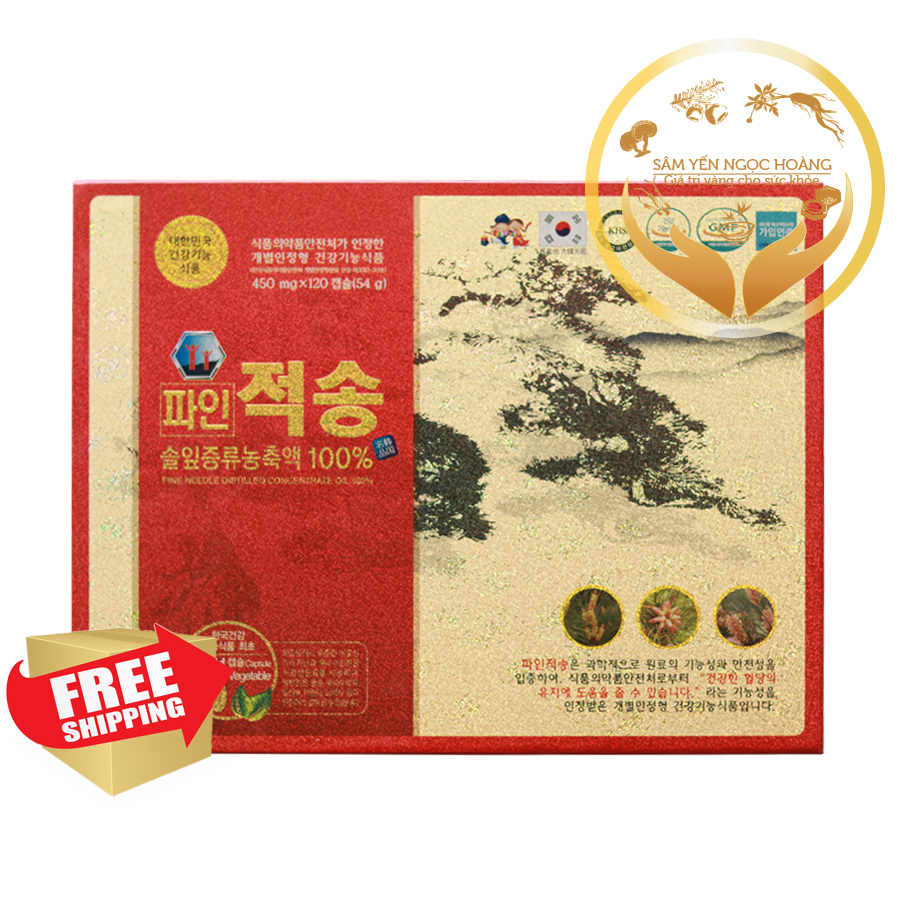 [HCM]Viên Tinh Dầu Thông Đỏ Hàn Quốc Pine Jeok Song Gold Cao Cấp 450mg x 120 viên