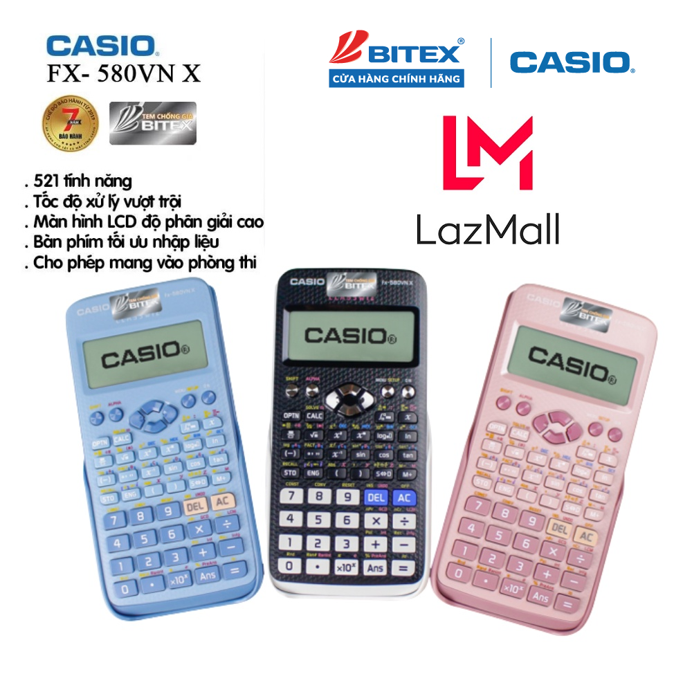 LazMall Flash Sale Máy tính fx580VN X Casio đen dành cho học sinh sinh viên Dùng cho các kì thi đại học tốt nghiệp tính toán chính xác Máy Tính Casio FX 580VN X. Màn hình LCD Độ Phân Giải Cao Nâng Cấp Chức Năng Giải Toán Tích Hợp