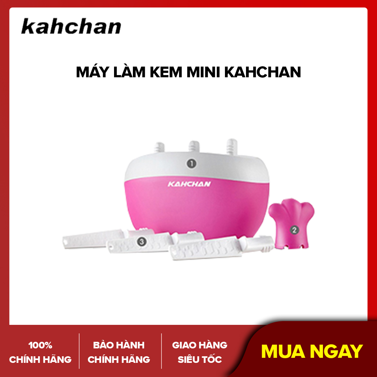 Máy làm kem mini Kahchan - Làm kem tươi siêu nhanh - Sử dụng trực tiếp nước ép trái cây - Hàng chính hãng